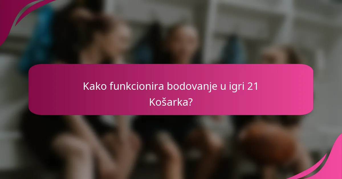Kako funkcionira bodovanje u igri 21 Košarka?