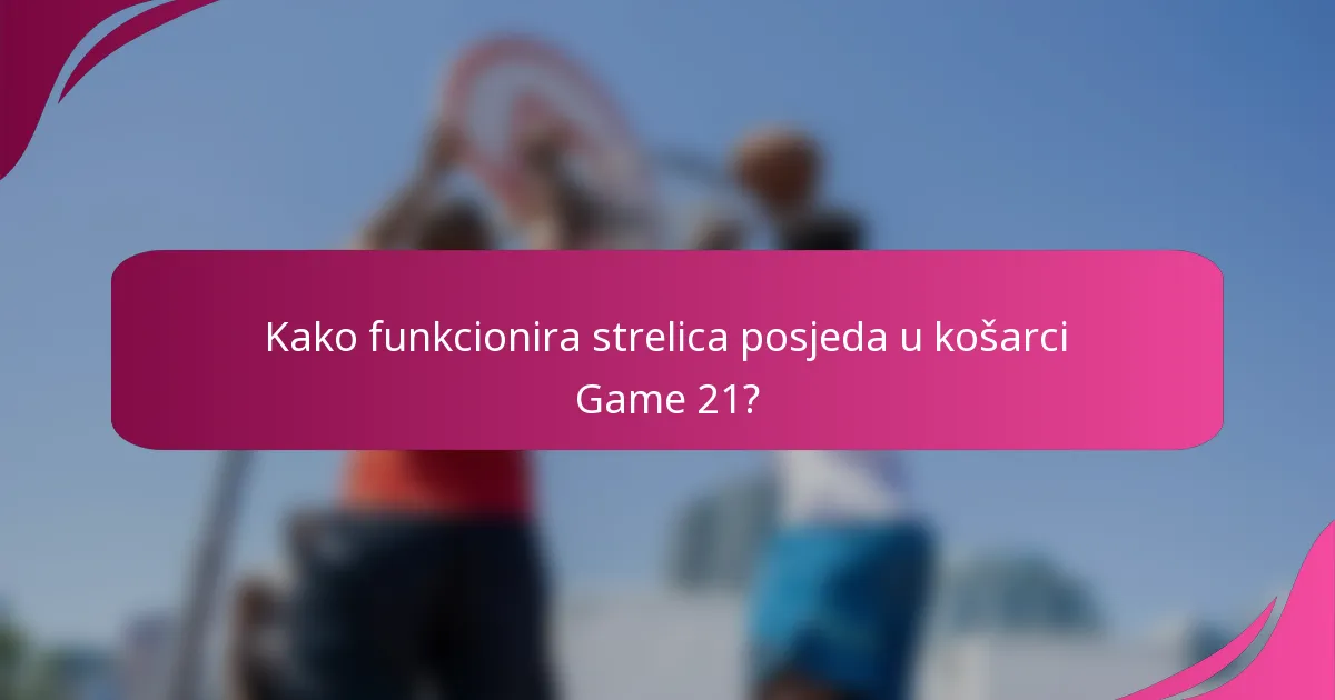 Kako funkcionira strelica posjeda u košarci Game 21?