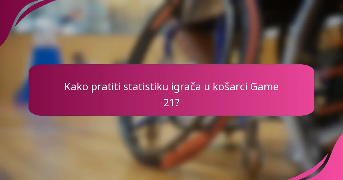 Kako pratiti statistiku igrača u košarci Game 21?