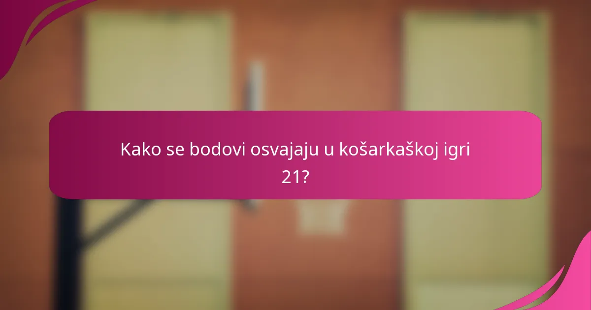 Kako se bodovi osvajaju u košarkaškoj igri 21?