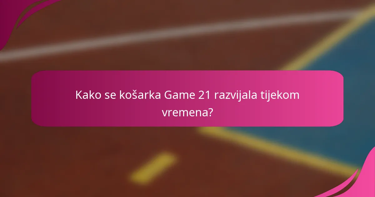Kako se košarka Game 21 razvijala tijekom vremena?