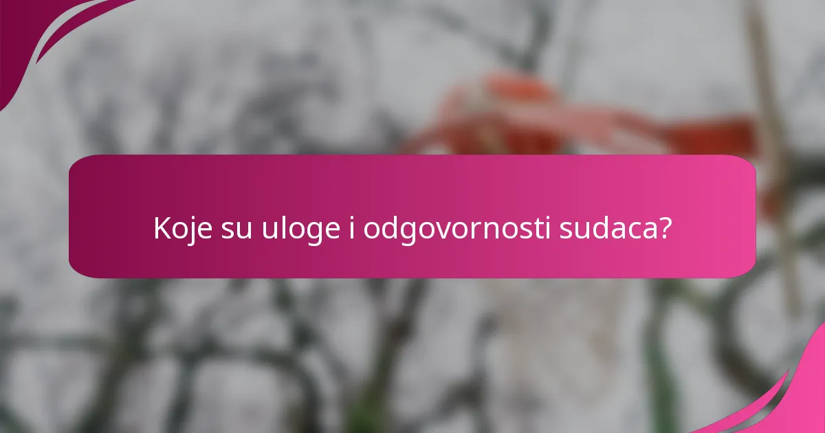 Koje su uloge i odgovornosti sudaca?