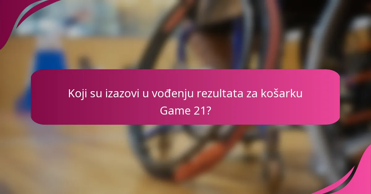 Koji su izazovi u vođenju rezultata za košarku Game 21?