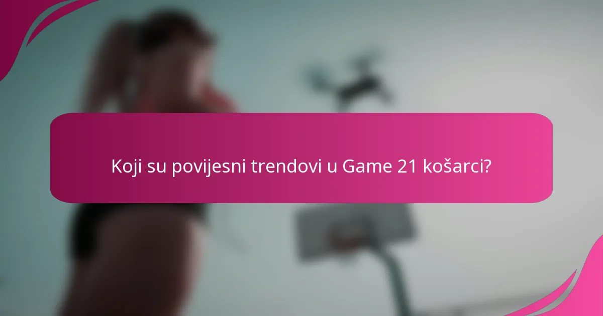 Koji su povijesni trendovi u Game 21 košarci?