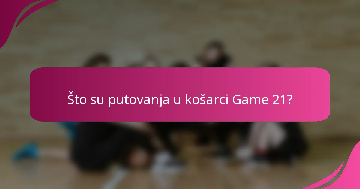 Što su putovanja u košarci Game 21?